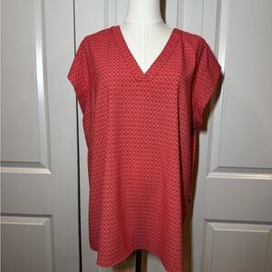 Hilary Radley XXL Red V-Neck Women's Top